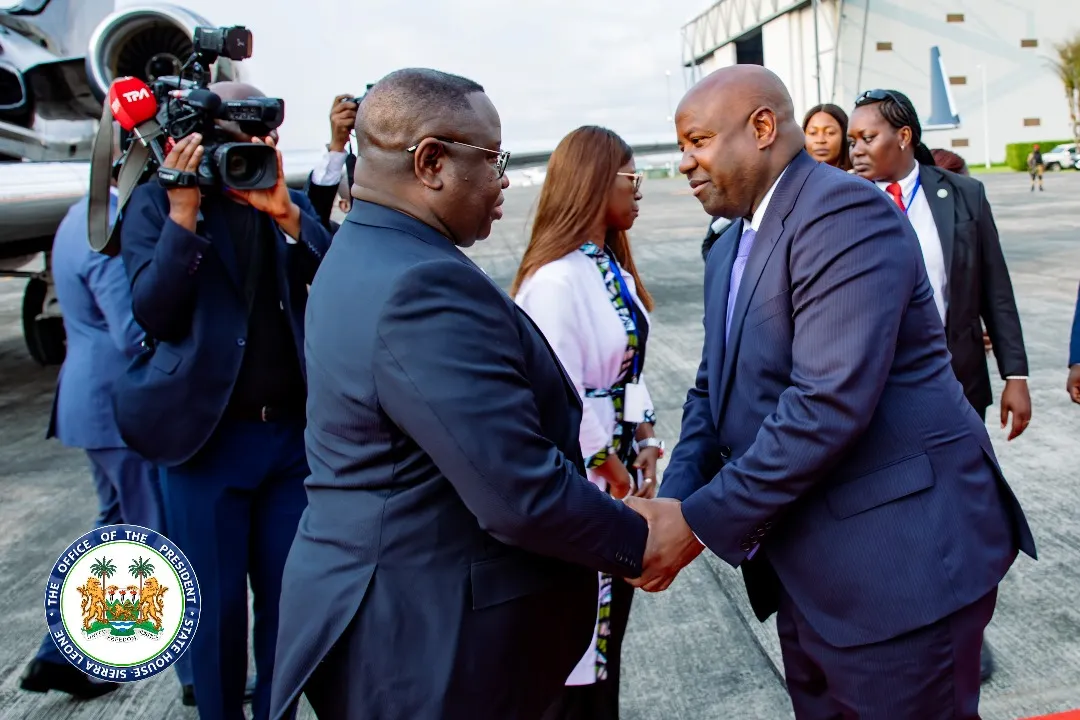 Chairman ECOWAS Authority President Julius Maada Bio Arrives In Malabo, Equatorial Guinea To Attend 7th African Union Mid-Year Coordination Summit
