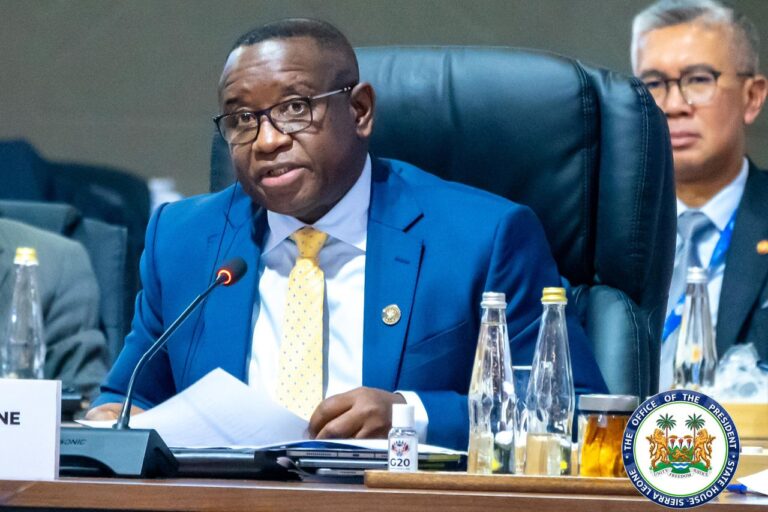 Sierra Leone’s President Julius Maada Bio Calls For A G20–Africa Compact On Critical Minerals At Johannesburg Summit