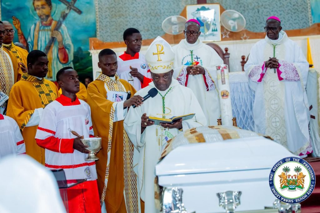 Sierra Leone’s President Julius Maada Bio And First Lady Attend Funeral Mass Of The Resurrection Of Late Mrs. Alice Josephine Tucker