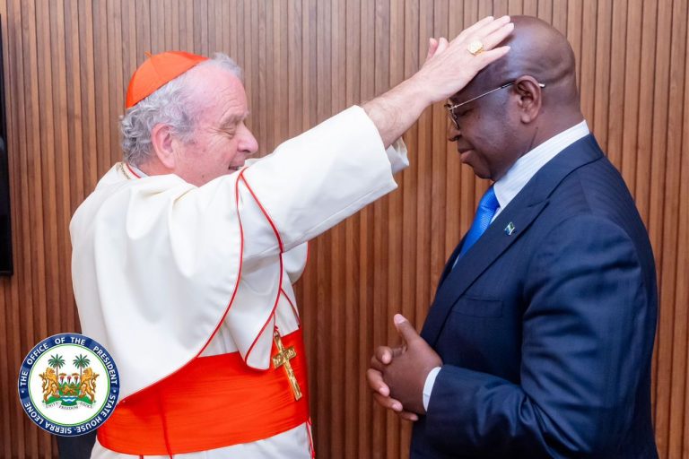 Sierra Leone’s President Julius Maada Bio Receives Cardinal Arrigo Miglio On Pastoral Visit