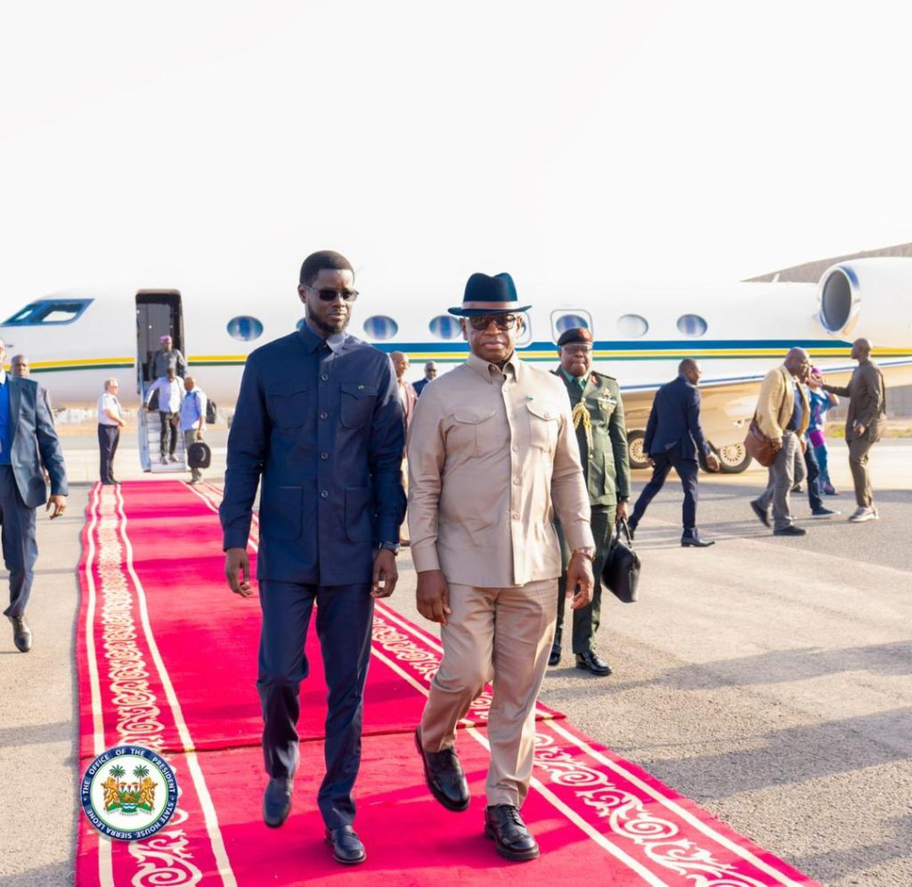 Sierra Leone’s President Julius Maada Bio Arrives In Senegal For 10th Dakar Forum On Peace And Security In Africa