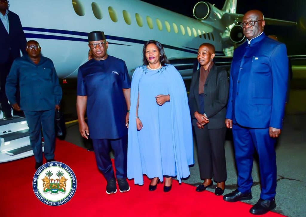 Sierra Leone’s President Julius Maada Bio Arrives In Nairobi For Africa Forward Summit