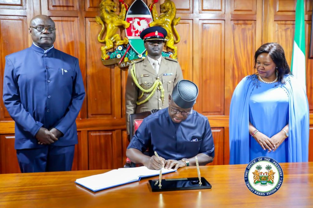 Sierra Leone’s President Julius Maada Bio Arrives In Nairobi For Africa Forward Summit