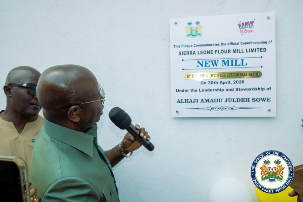 Sierra Leone’s President Bio Commissions New Flour Mill, Empowering Local Production And Enterprise
