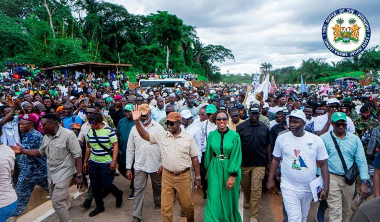 President Julius Maada Bio Commissions Manowa Bridge, Connecting Communities And Unlocking Economic Opportunities In Eastern Sierra Leone