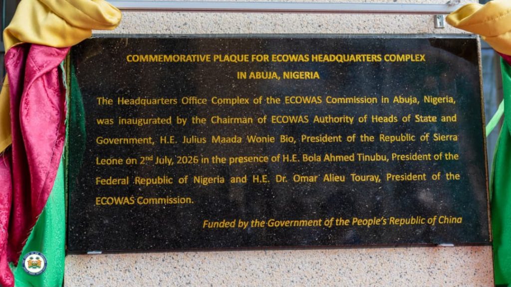 Sierra Leone’s President Julius Maada Bio Leads Historic Commissioning Of ECOWAS Headquarters, Hails ‘Eye Of West Africa’ As Symbol Of Regional Integration